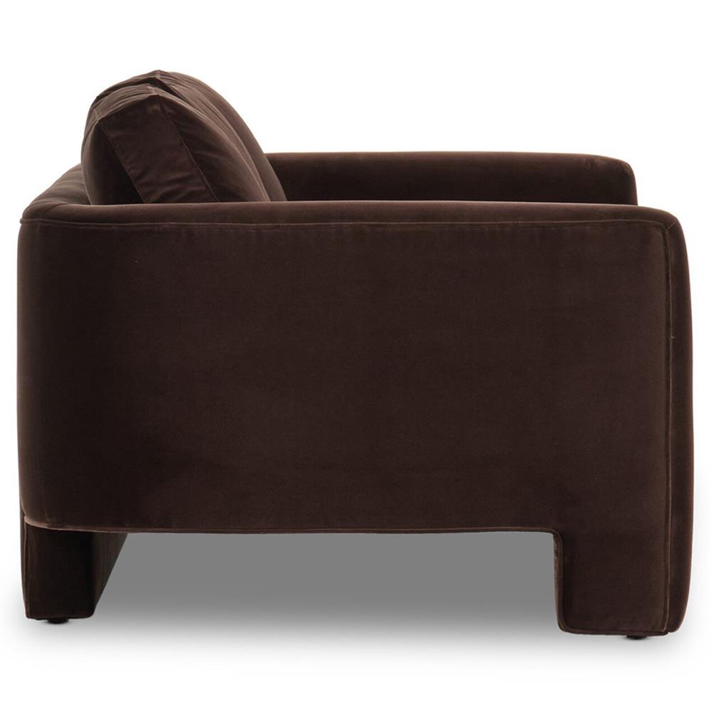 Emiliano Modern Classic Cocoa Velvet Sofa - 96.50"W|