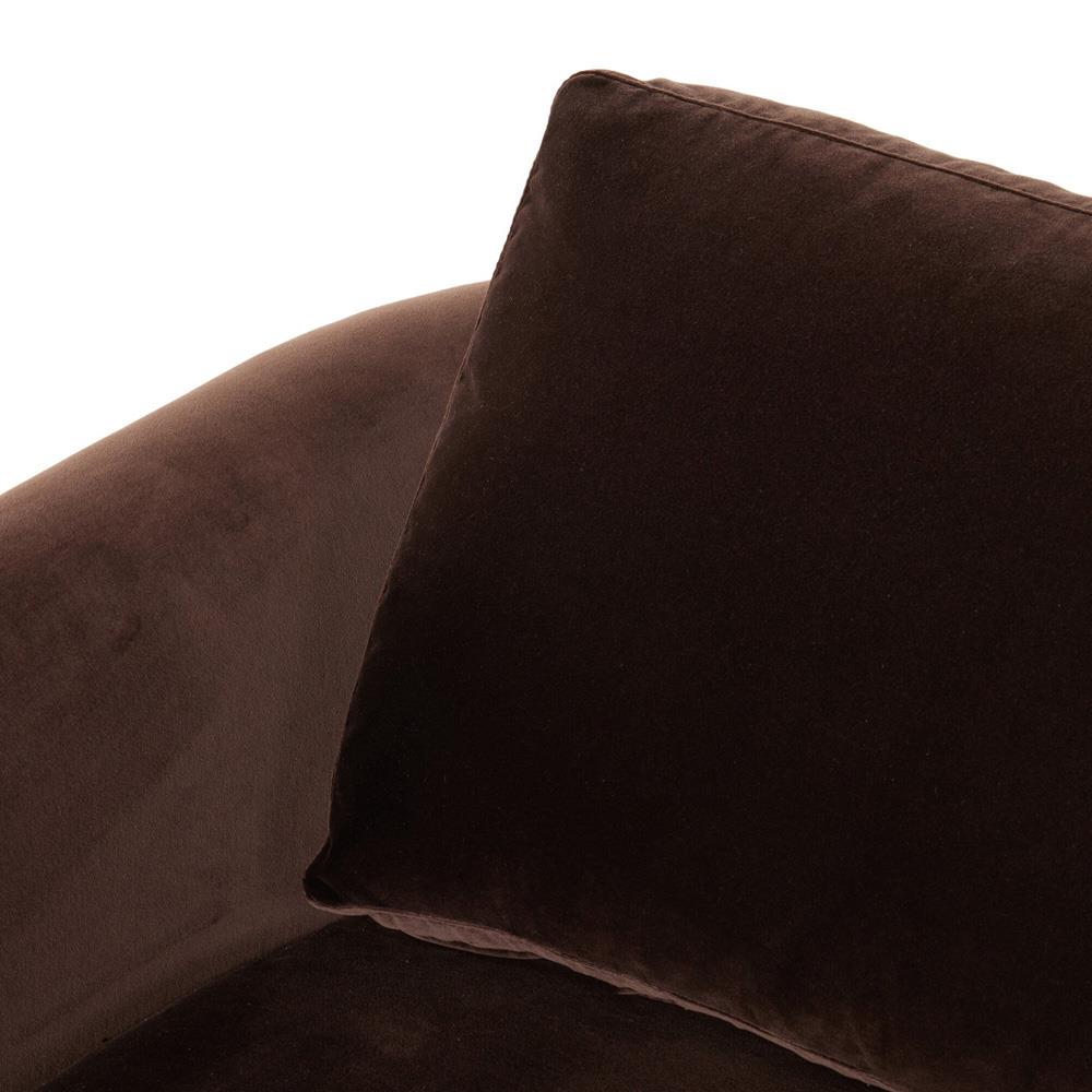 Emiliano Modern Classic Cocoa Velvet Sofa - 96.50"W|