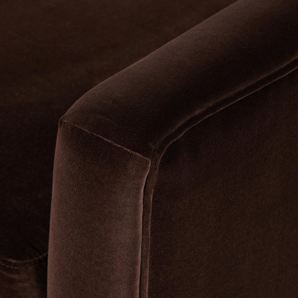 Emiliano Modern Classic Cocoa Velvet Sofa - 96.50"W|