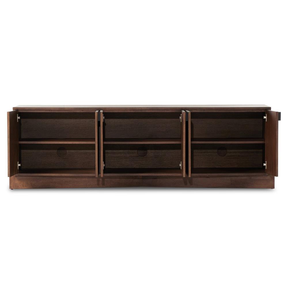 Mildred Rustic Lodge Brown Wood Media Console Wide (Over 75