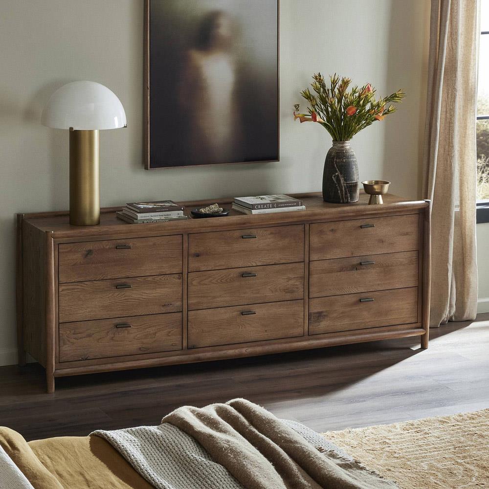 Genesis Rustic Lodge Brown Oak Dresser | Kathy Kuo Home