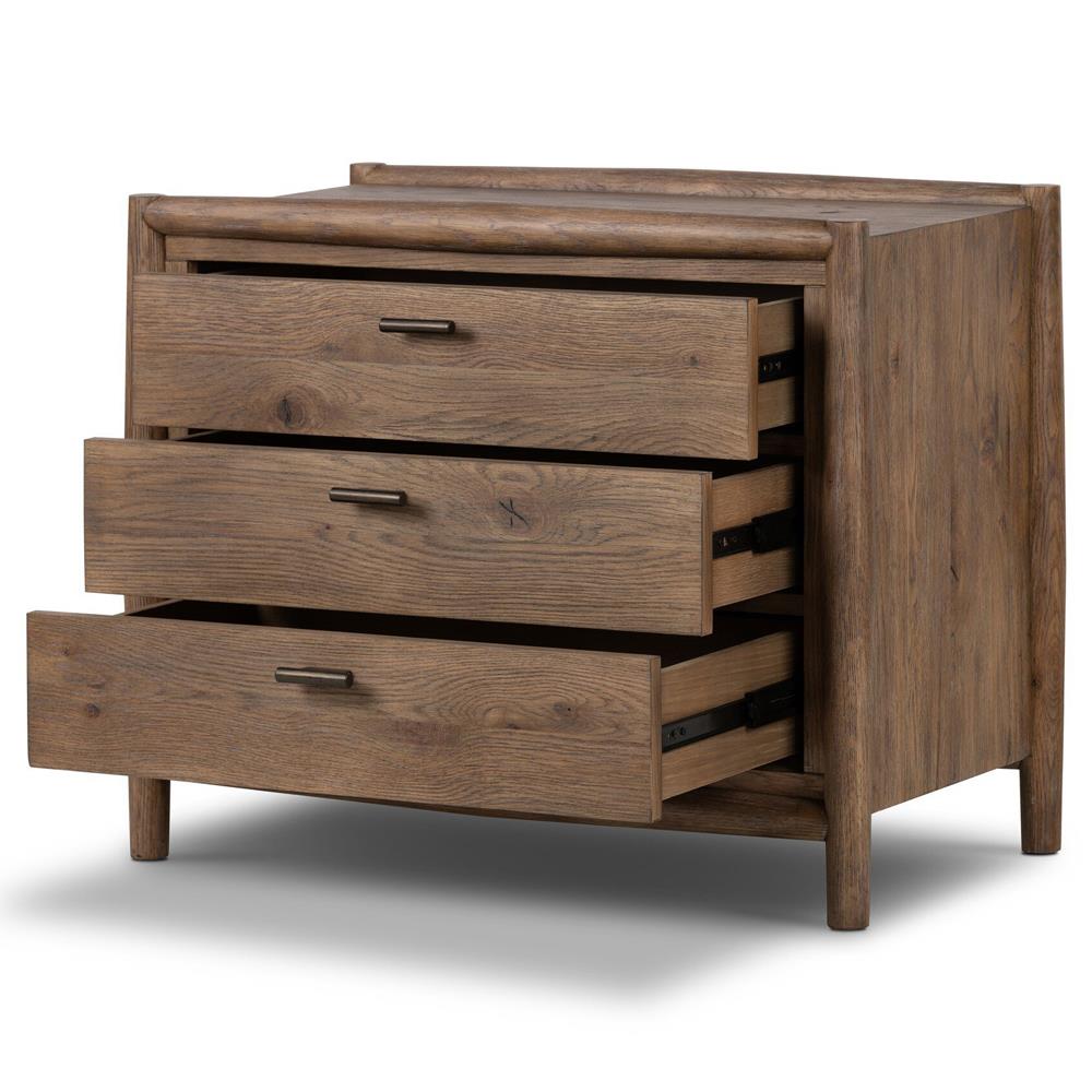 Genesis Rustic Lodge Brown Weathered Oak Nightstand|