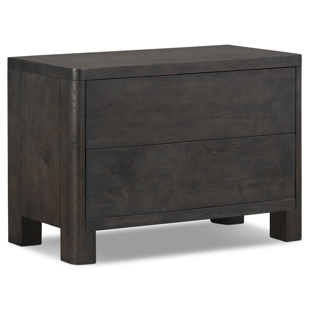 Slade Rustic Lodge Smoked Black Oak Nightstand|