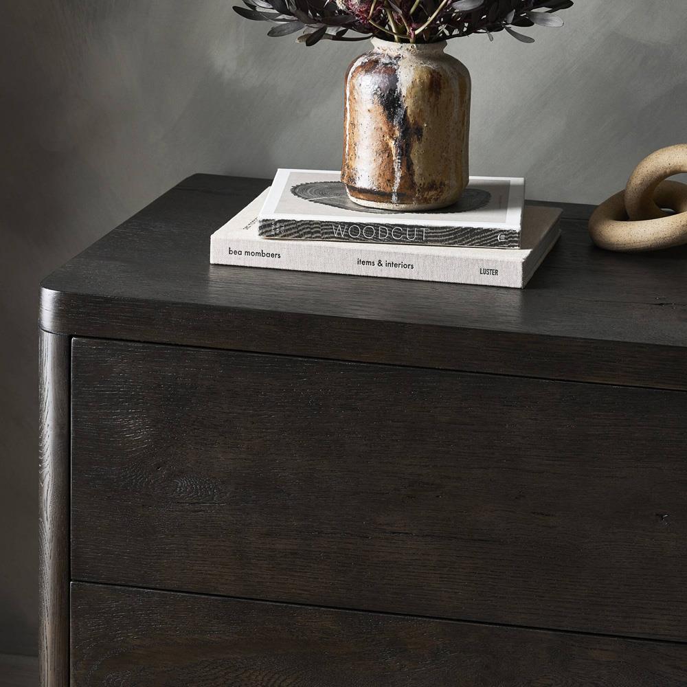 Slade Rustic Lodge Smoked Black Oak Nightstand|