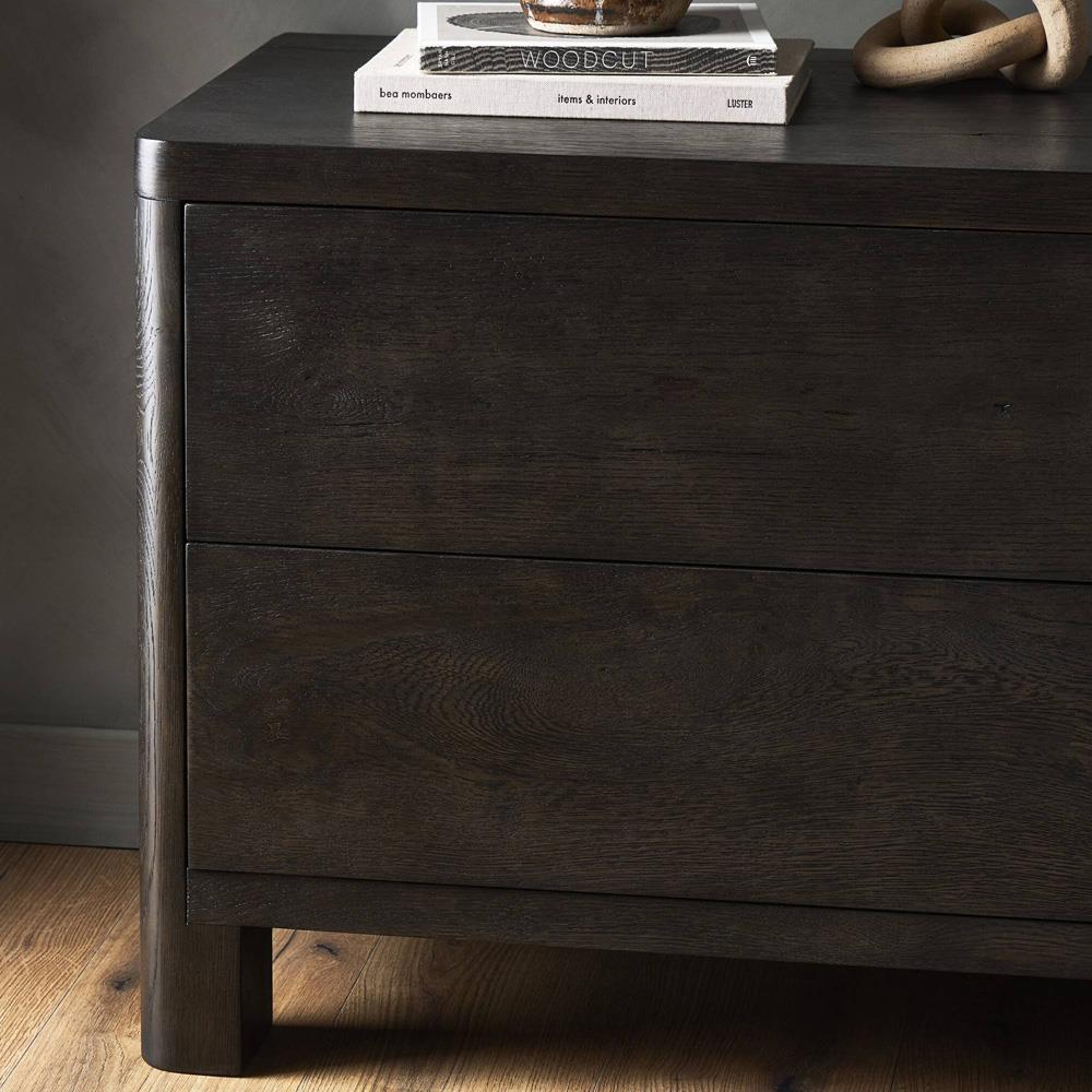 Slade Rustic Lodge Smoked Black Oak Nightstand|