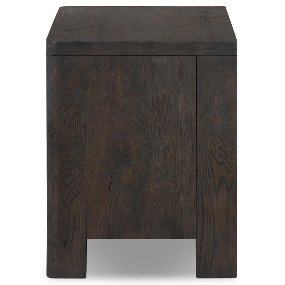 Slade Rustic Lodge Smoked Black Oak Nightstand|