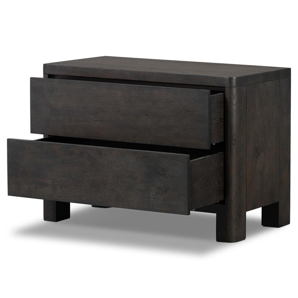 Slade Rustic Lodge Smoked Black Oak Nightstand|