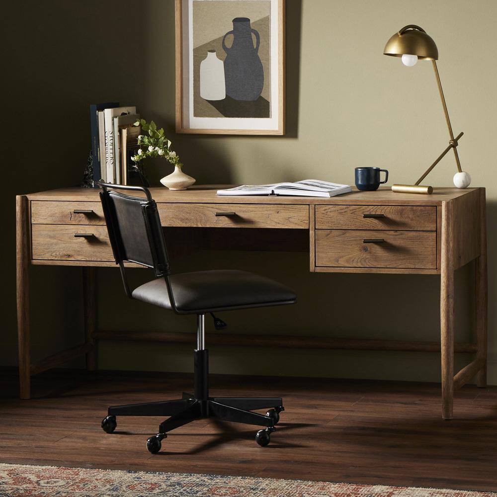 Genesis Rustic Lodge Brown Oak Executive Desk|