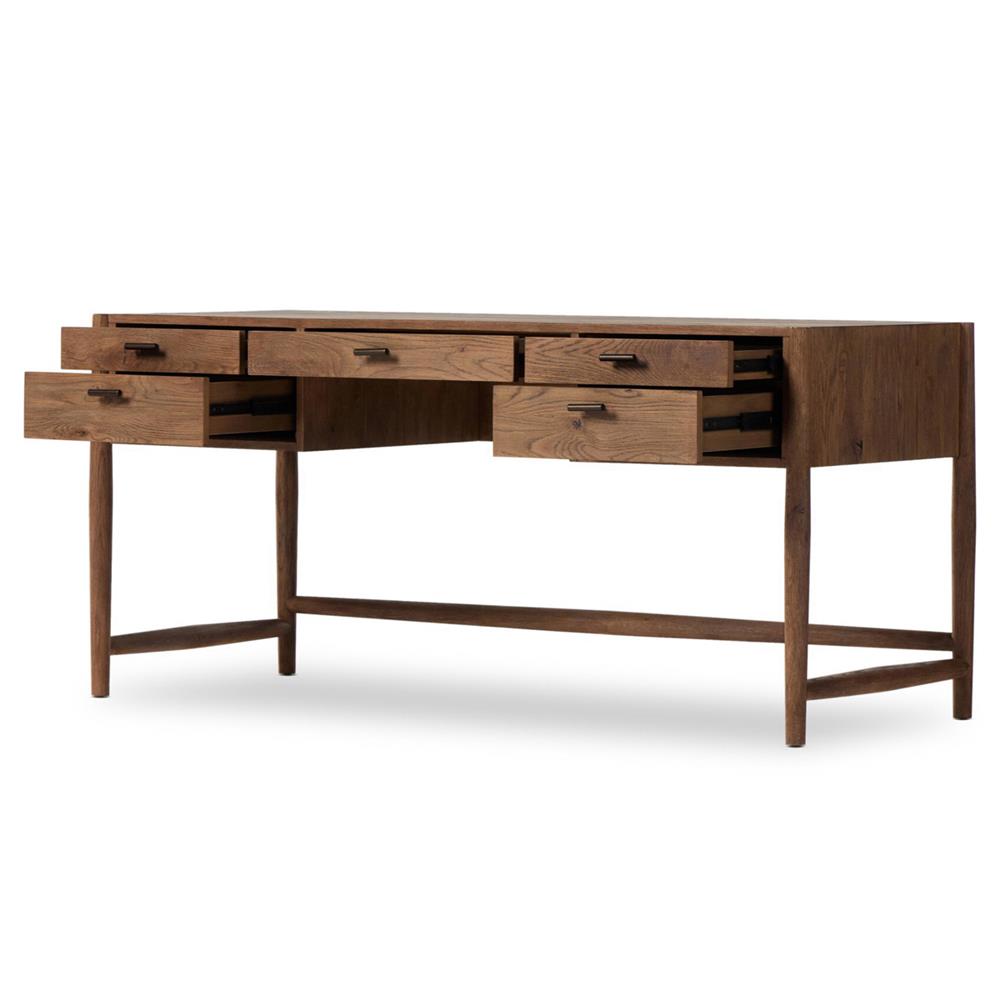 Genesis Rustic Lodge Brown Oak Executive Desk|