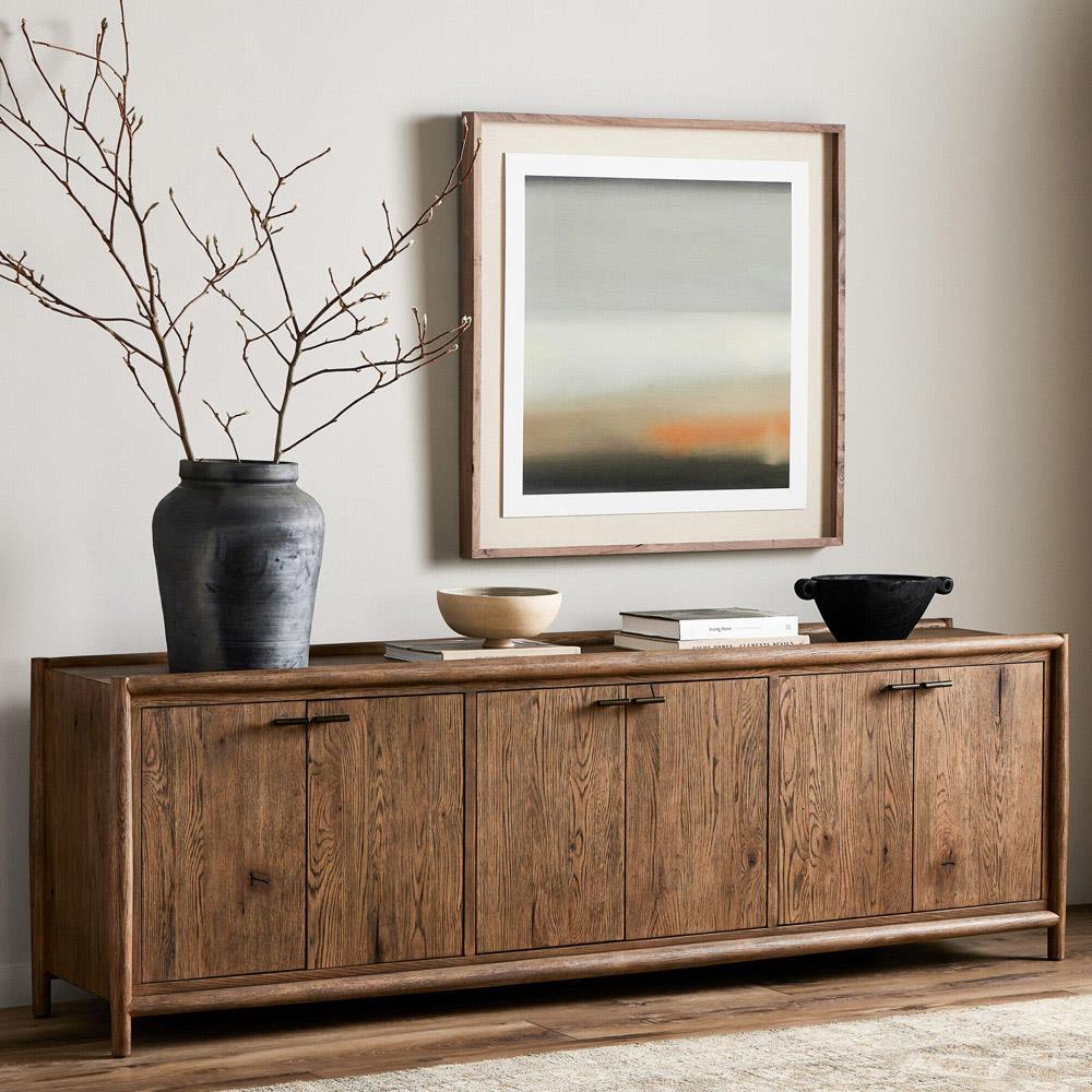 Genesis Rustic Lodge Brown Oak Wood Sideboard|