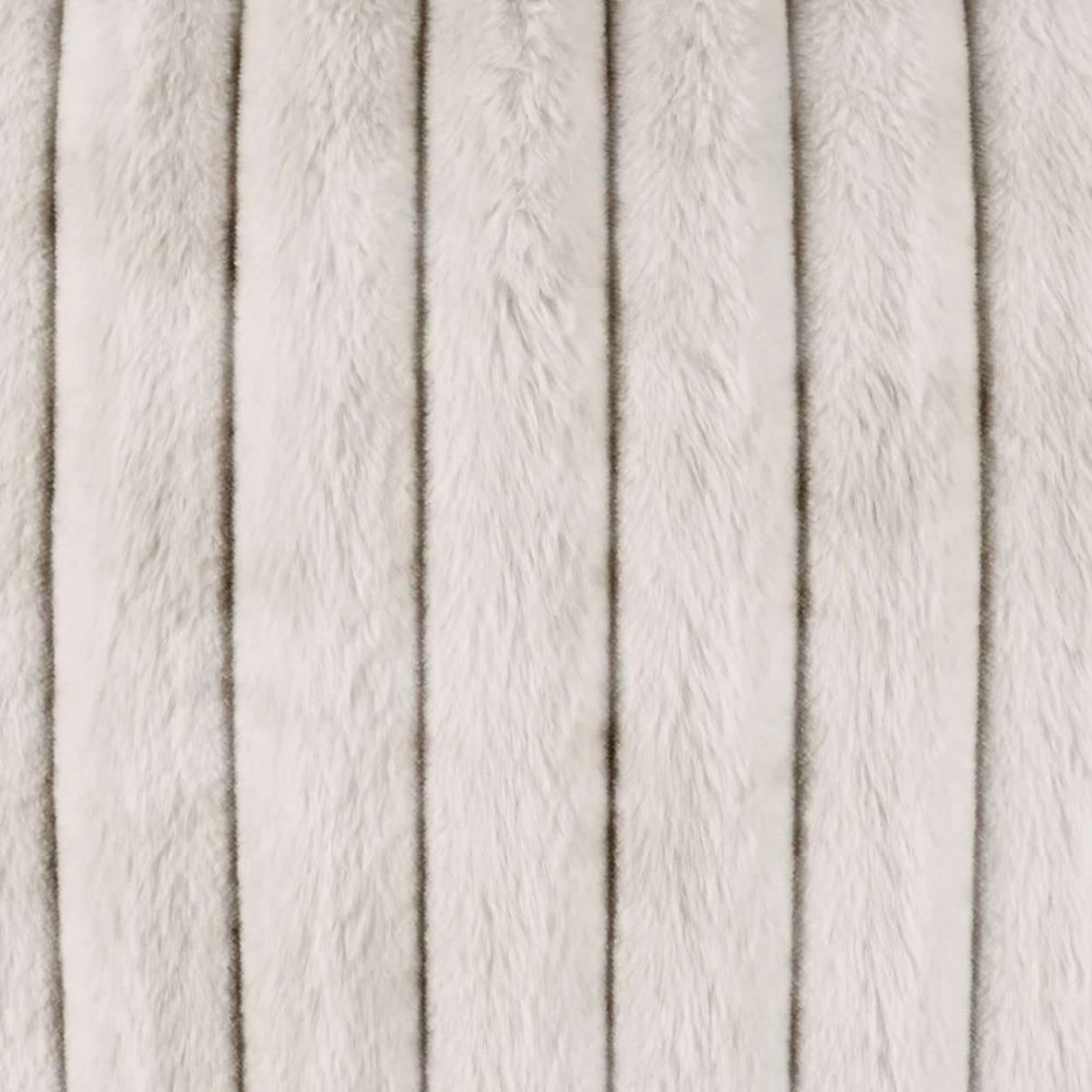 Audrey Rustic Ivory Faux Fur Decorative Throw Pillow - 24x24|