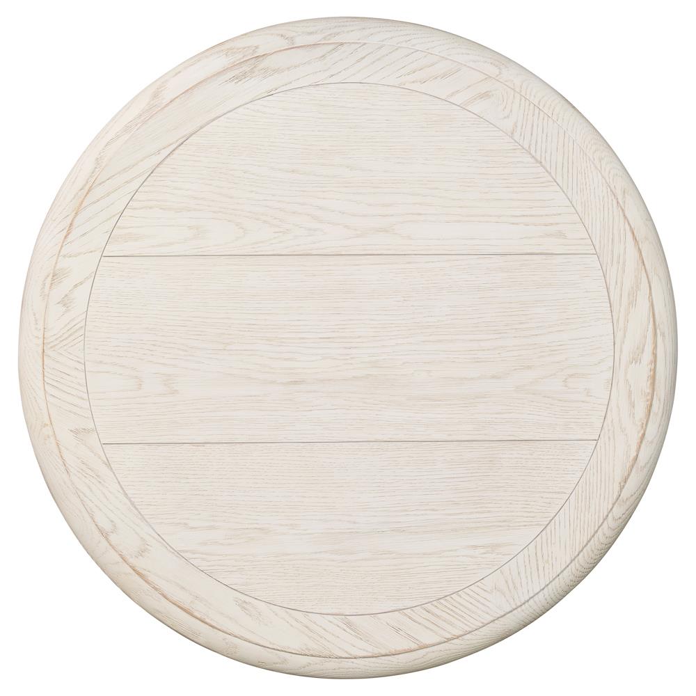 Century Grand French Country White Wash Oak Round Pedestal Side Table|