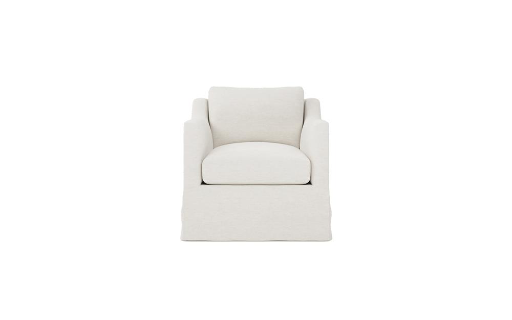 Madeline Pearl Slipcovered Swivel Chair|