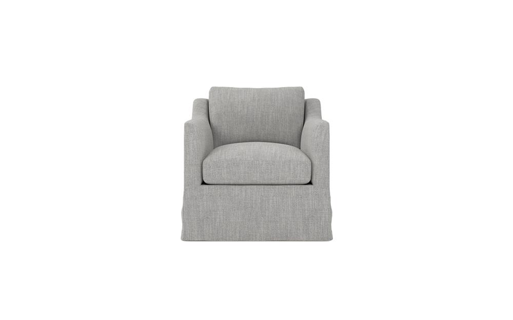 Madeline Nickel Performance Slipcovered Swivel Chair|
