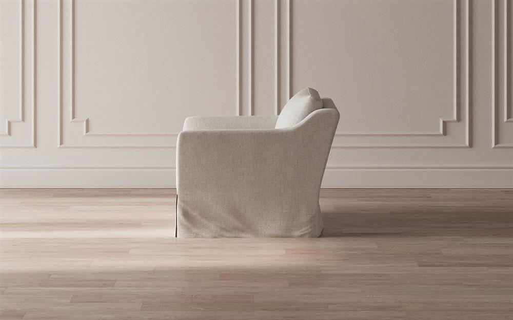 Madeline Dove Performance Slipcovered Swivel Chair|