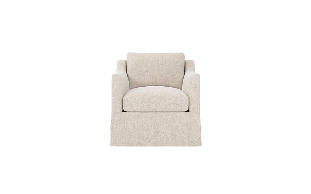 Madeline Straw Performance Slipcovered Swivel Chair|