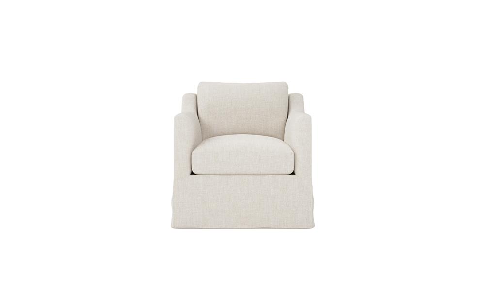 Madeline Sea Salt Performance Slipcovered Swivel Chair|
