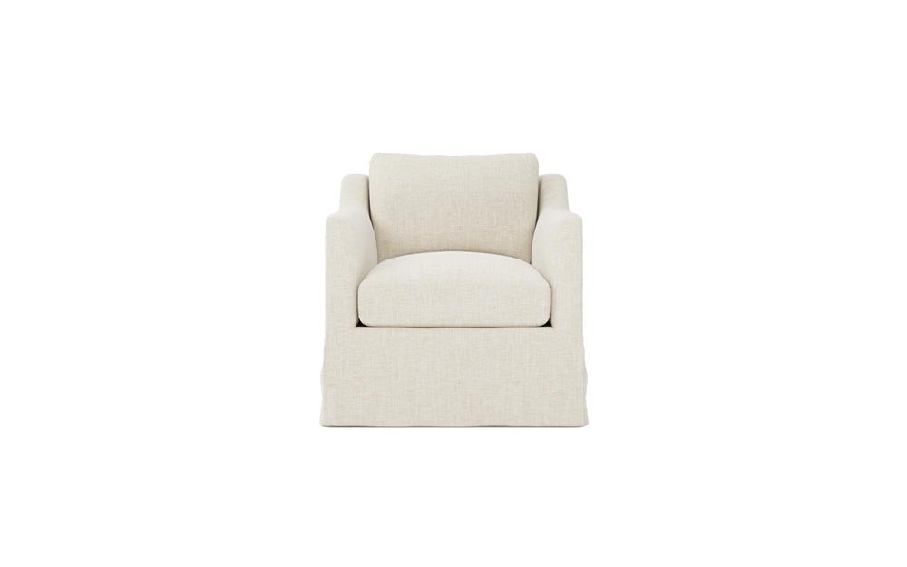 Madeline Vanilla Slipcovered Swivel Chair|