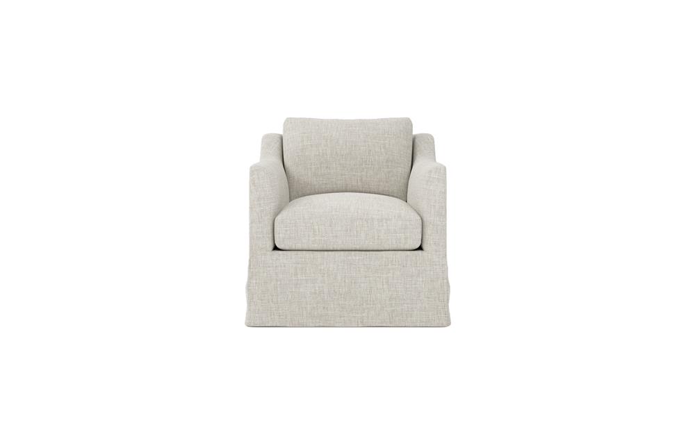 Madeline Fog Slipcovered Swivel Chair|