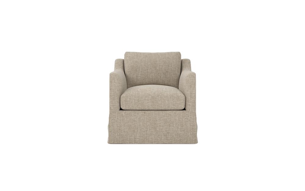 Madeline Sand Slipcovered Swivel Chair|