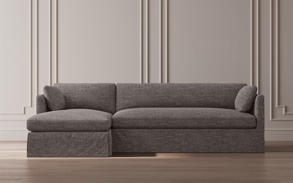 Madeline Sea Salt Performance Slipcovered Chaise Sectional - Left Chaise - 113&quot;|