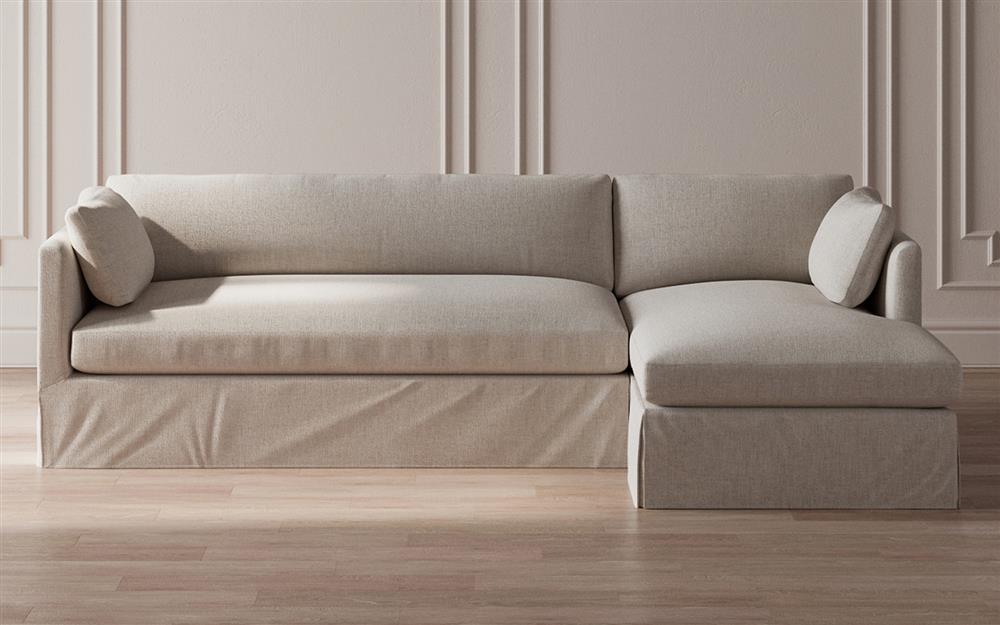 Madeline Sea Salt Performance Slipcovered Chaise Sectional - Right Chaise - 113"|