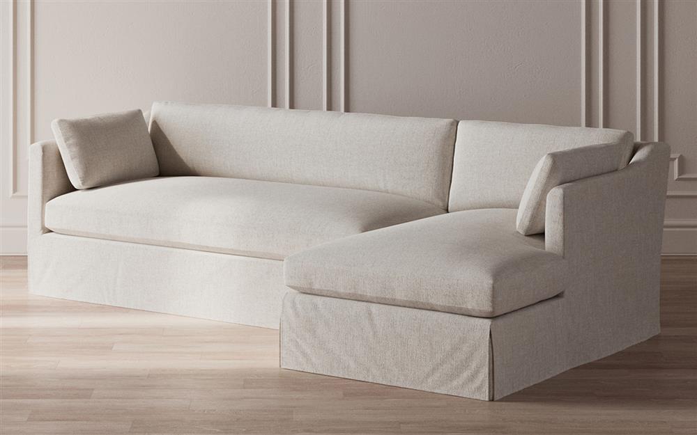 Madeline Sea Salt Performance Slipcovered Chaise Sectional - Right Chaise - 113"|