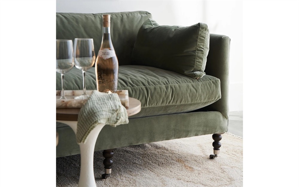 Madeline Heathered Ivory Performance Loveseat - 71&quot;|