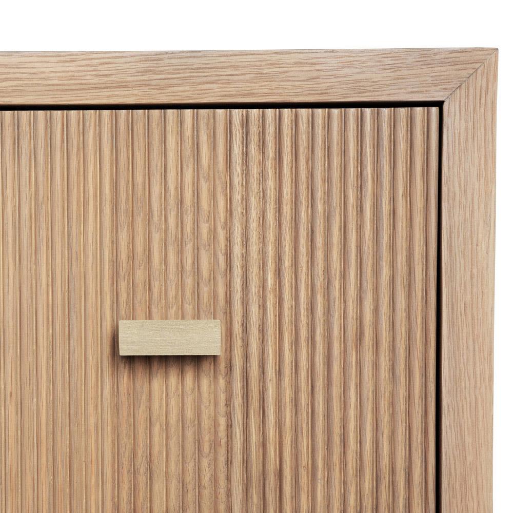 Worlds Away Andre Modern Classic Natural Oak Wood Nightstand Wide