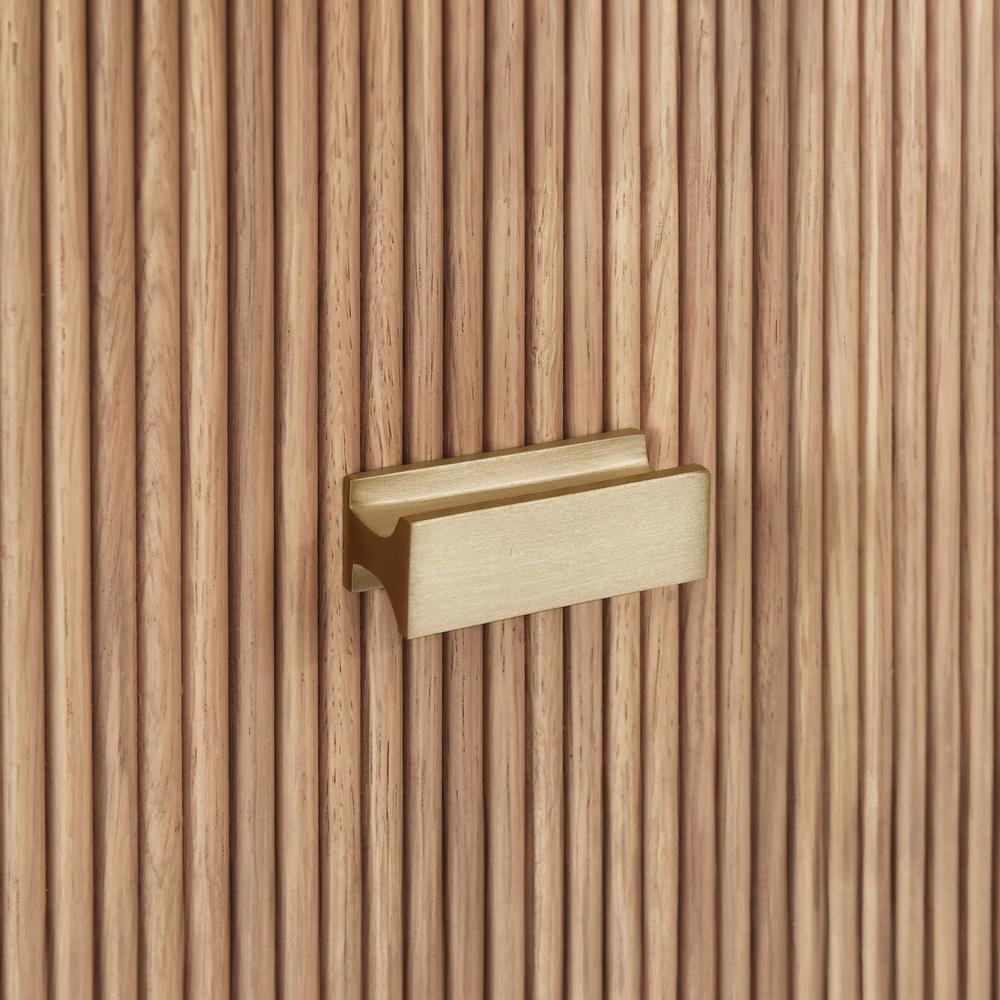 Worlds Away Andre Modern Classic Natural Oak Wood Nightstand Wide