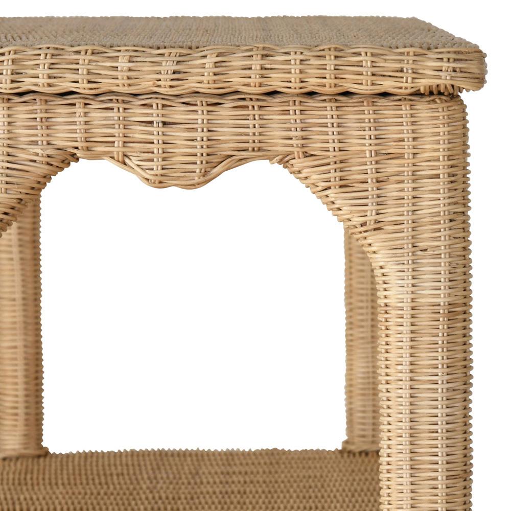 Worlds Away Cavalier Coastal Beach Natural Woven Rattan Etagere|