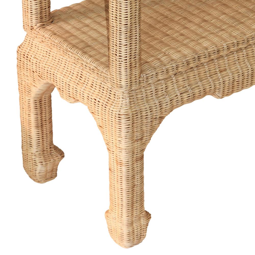 Worlds Away Cavalier Coastal Beach Natural Woven Rattan Etagere|