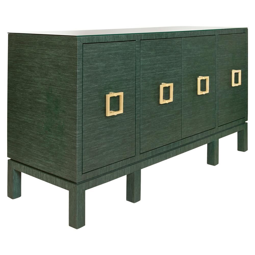 Worlds Away Effie Green Grasscloth Buffet|