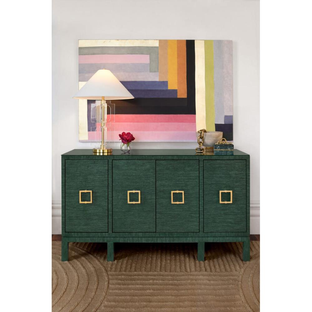 Worlds Away Effie Green Grasscloth Buffet|