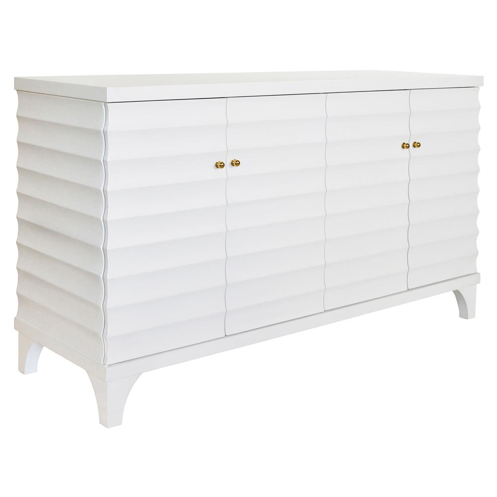 Worlds Away Gates Modern Classic Matte White Lacquer Buffet