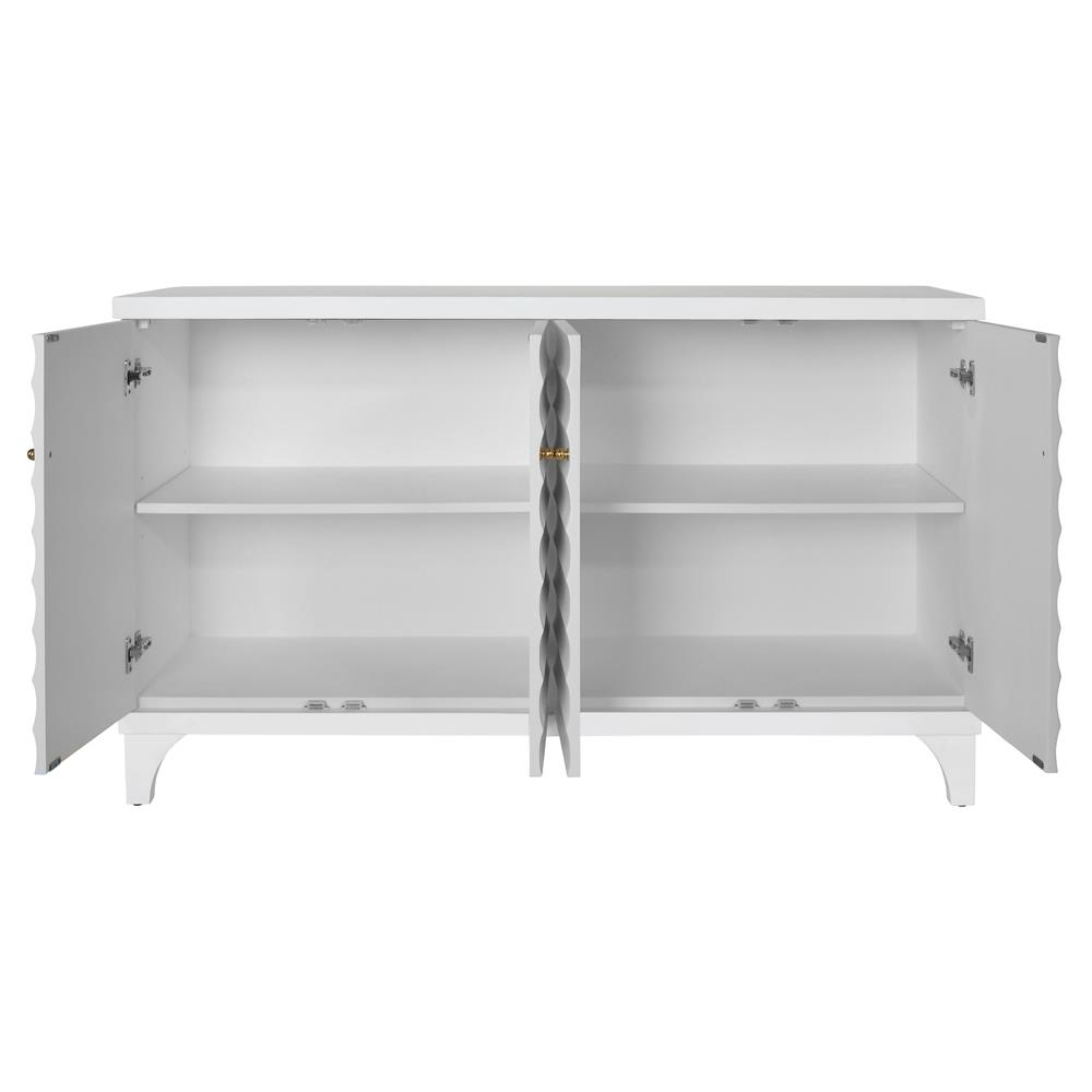 Worlds Away Gates Modern Classic Matte White Lacquer Buffet