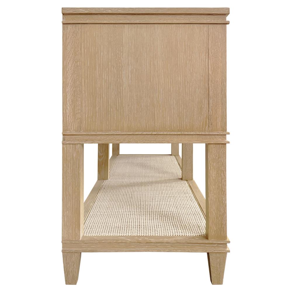 Worlds Away Richmond Cerused Oak Woven Cane Console Table Long (53