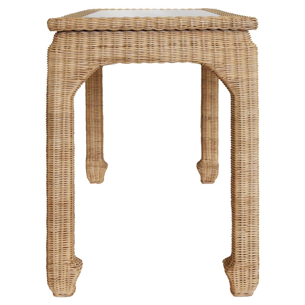 Worlds Away Verra Coastal Beach Natural Woven Rattan Desk|