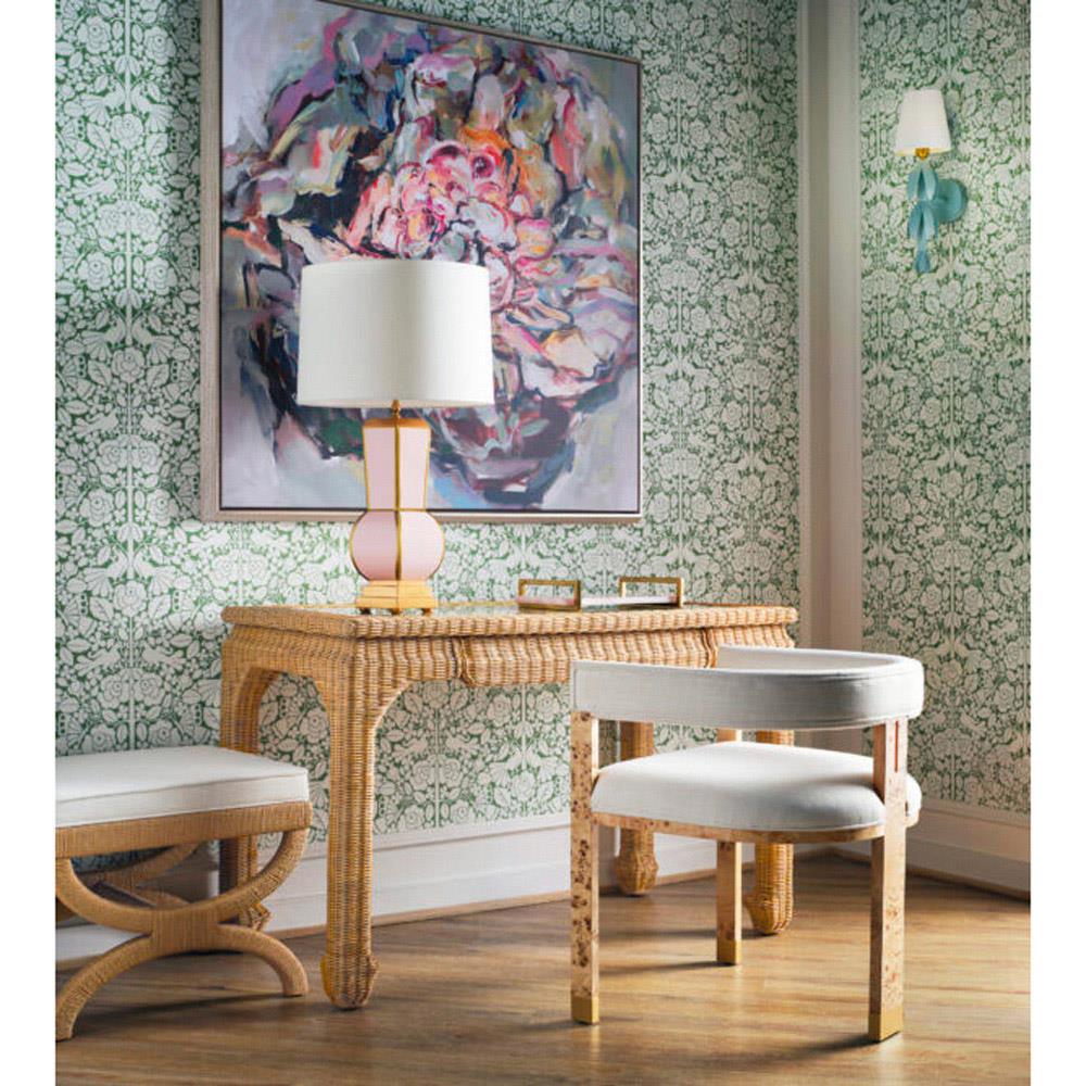 Worlds Away Verra Coastal Beach Natural Woven Rattan Desk|