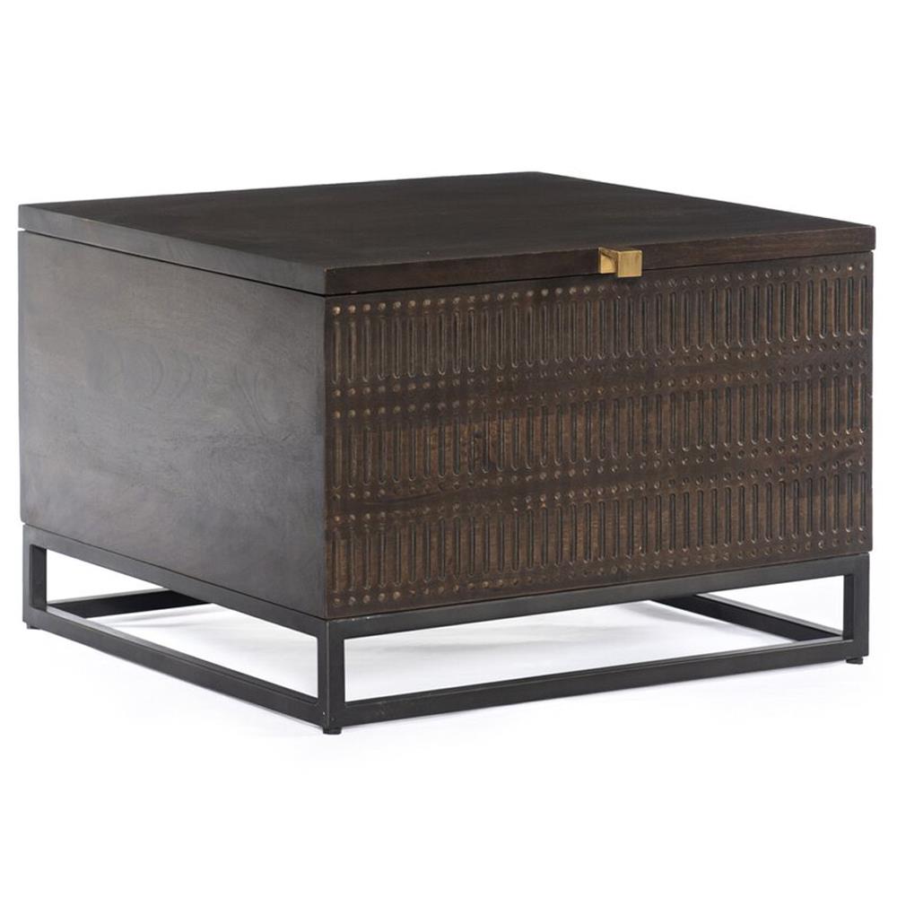 Madison Global Bazaar Vintage Brown Mango Wood Storage Coffee Table|
