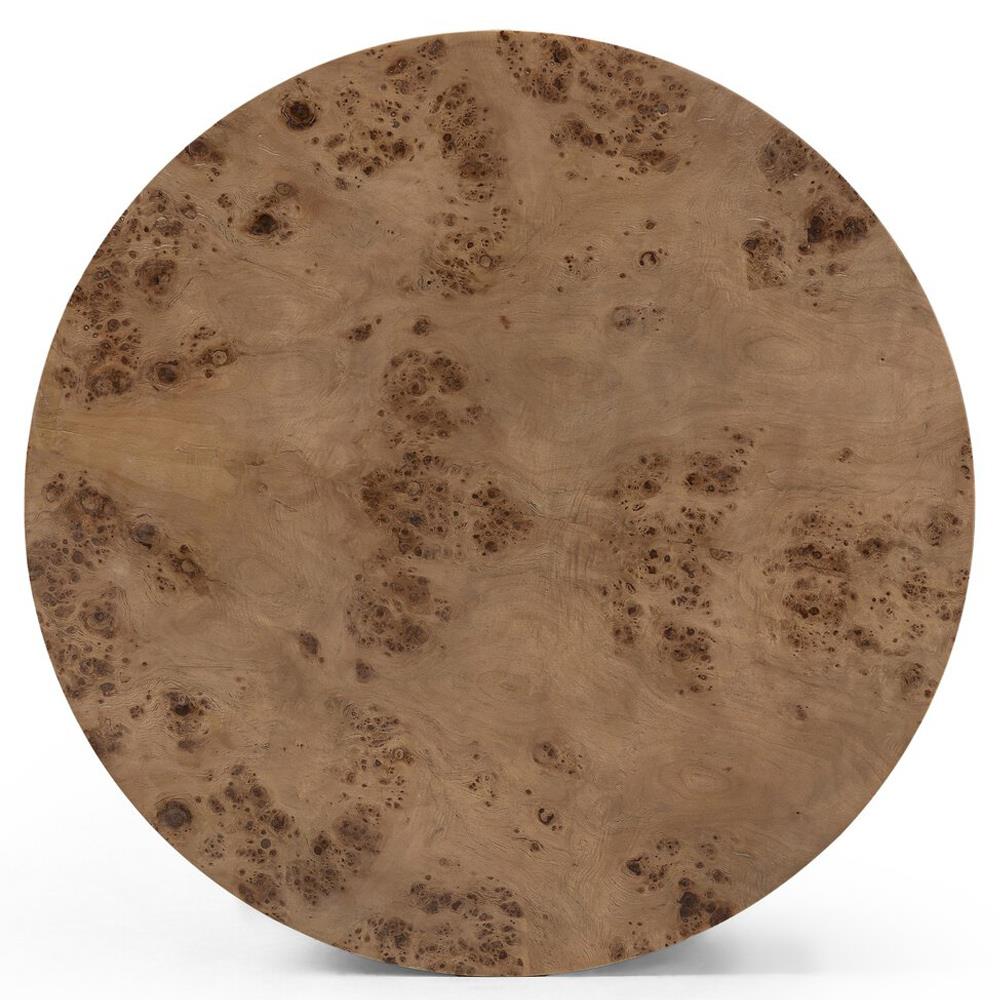 Syra Modern Classic Burl Drum Coffee Table|