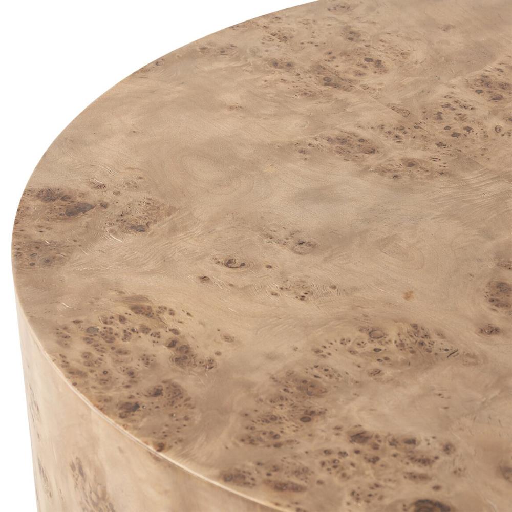 Syra Modern Classic Burl Drum Coffee Table|