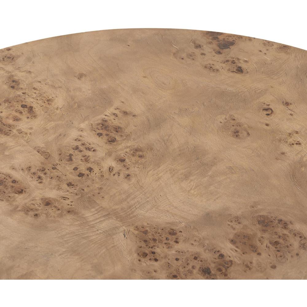 Syra Modern Classic Burl Drum Coffee Table|