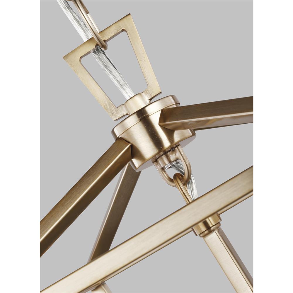 Visual Comfort Studio Dianna Satin Brass 3 Light Lantern Pendant - Mini|