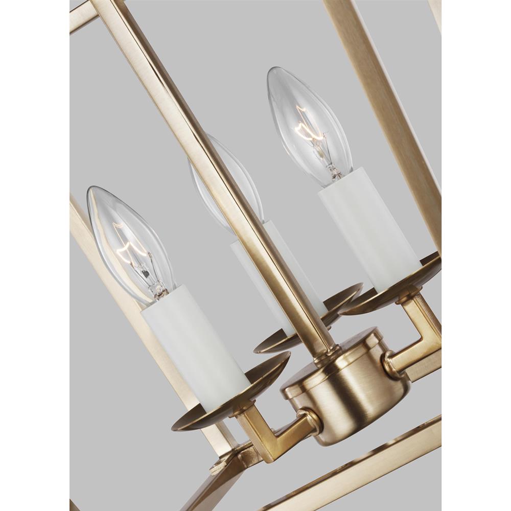 Visual Comfort Studio Dianna Satin Brass 3 Light Lantern Pendant - Mini|