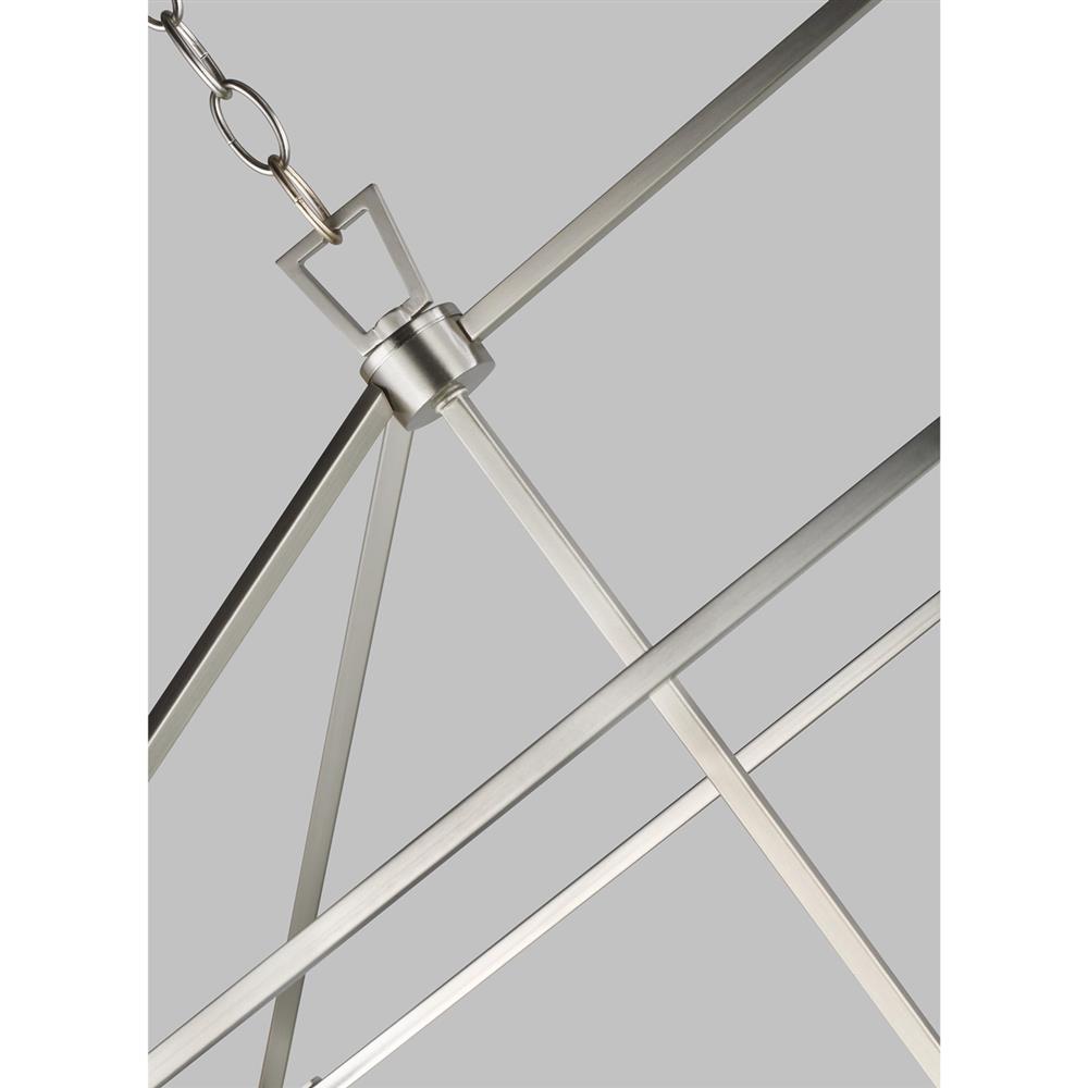 Visual Comfort Studio Dianna Mid Century Brushed Nickel 5 Light Linear Chandelier|