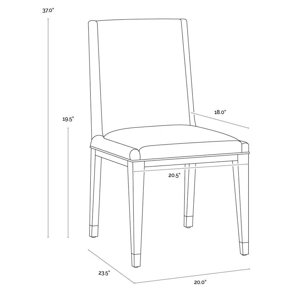 Palmerston Modern Classic Brown Faux Leather Oak Wood Dining Chair - Set of 2|