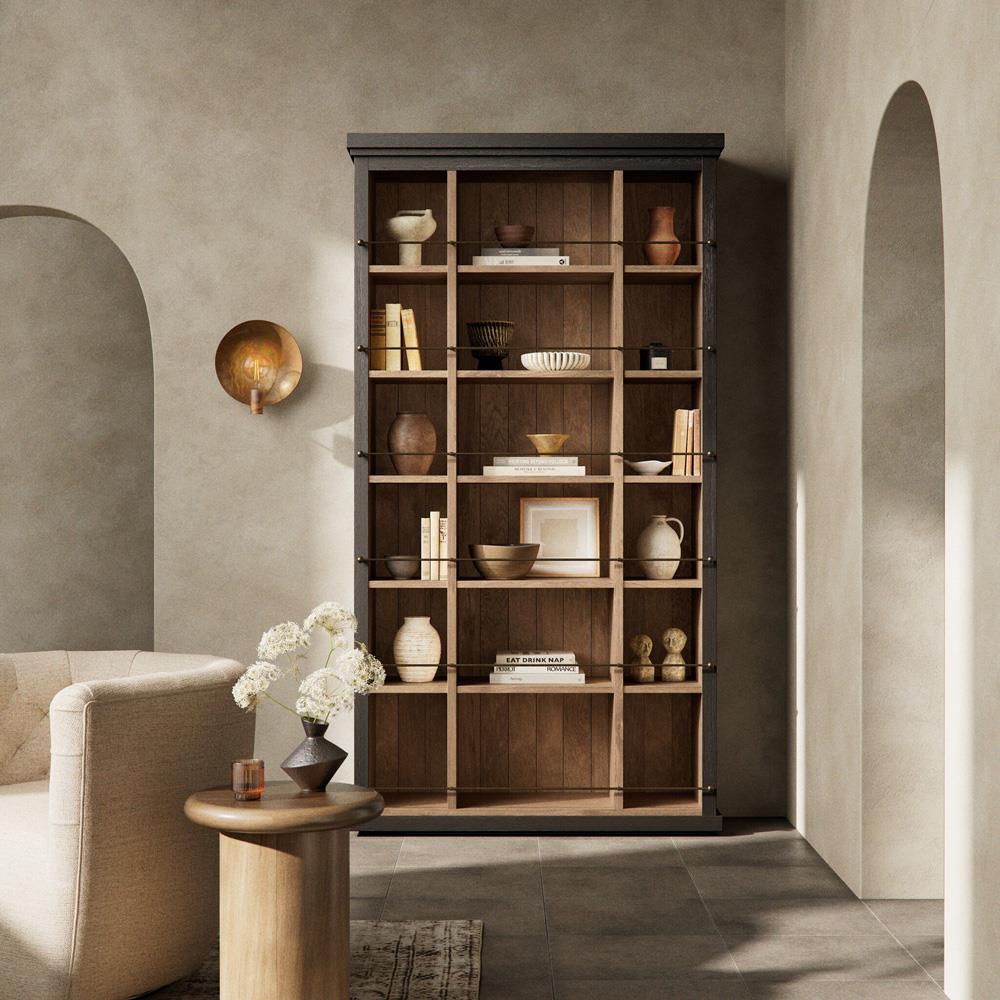 Alistair Smoked Black Bookcase|