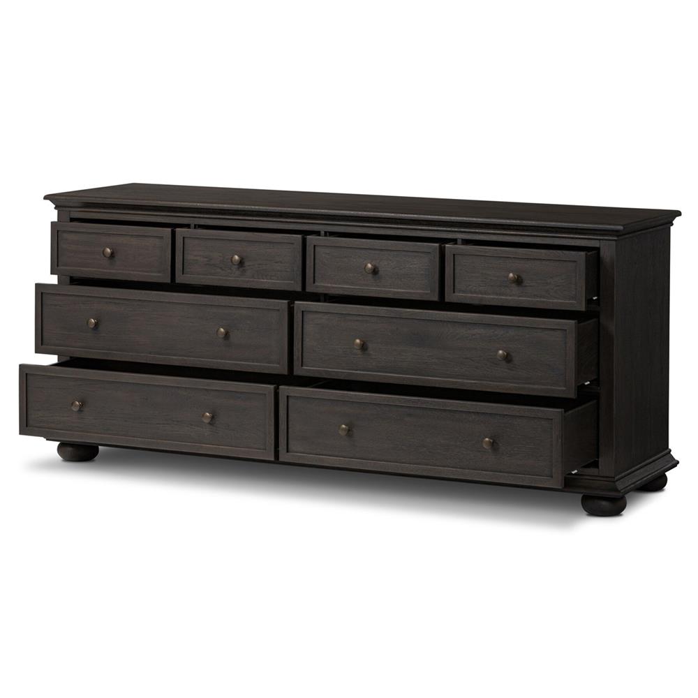 black large dresser Sikaic Chest of Drawers 6 Drawers Dresser with Vertical Large Storage Black Modern main image 0