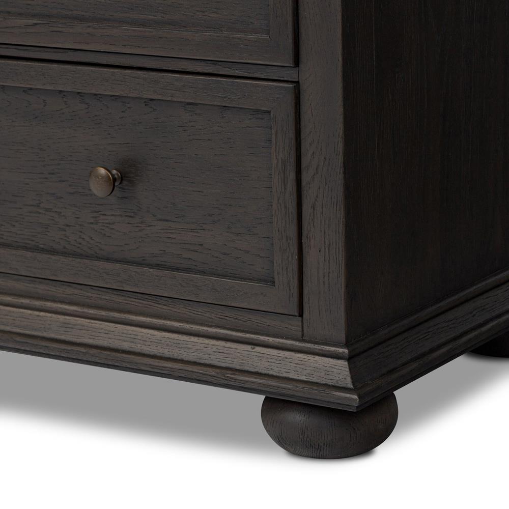 black wide dresser Black 6-Drawer Wide Dresser with Interlocking Drawers main image 1